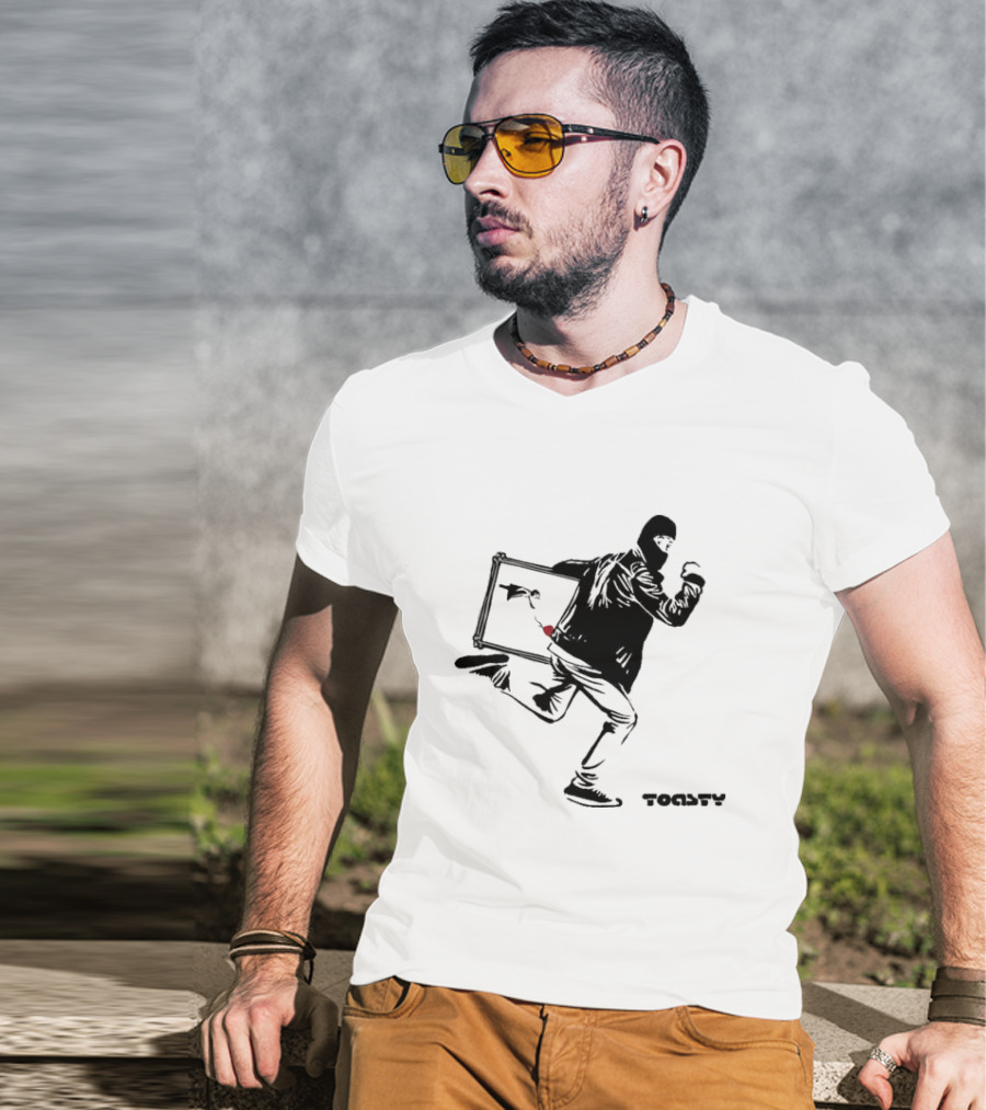 HappyToast Stolen Banksy Toasty Banksy Heist T-Shirt