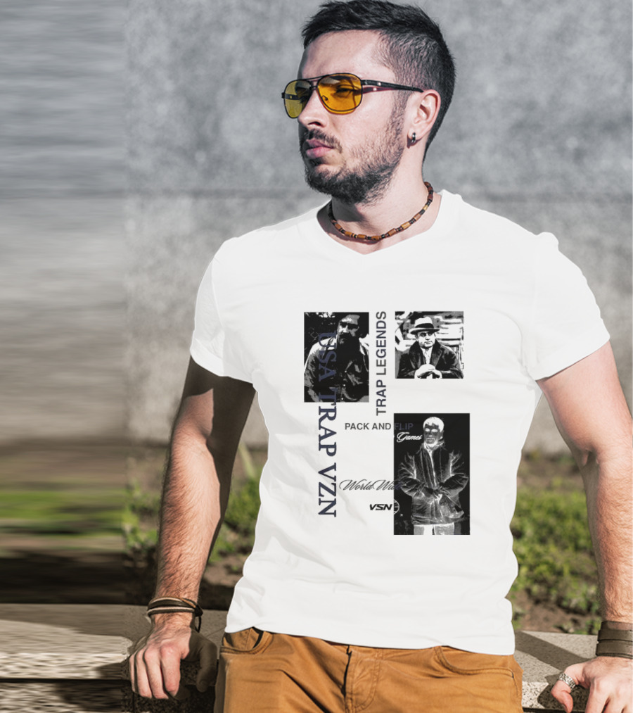 USA Trap VZN Trap Legends Pack And Flip Games World Wide VSN T-Shirt