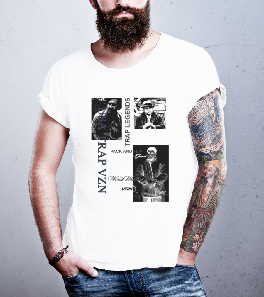 USA Trap VZN Trap Legends Pack And Flip Games World Wide VSN T-Shirt
