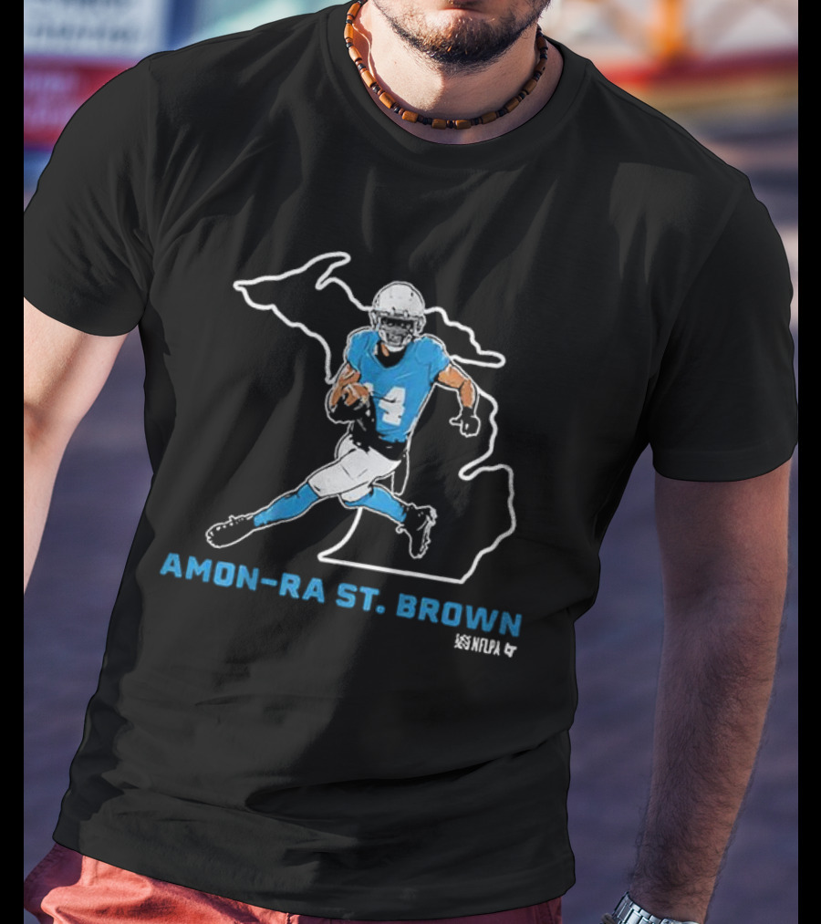 Amon-ra St. Brown Michigan Football Star NFLPA T-Shirt