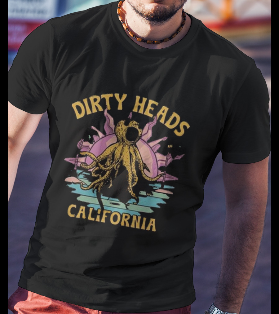 Dirty Heads California Octopus Sunset Tropical Vibes T-Shirt