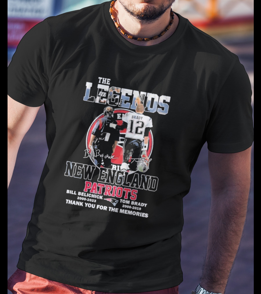The Legends Bill Belichick Tom Brady New England Patriots Thank You For The Memories T-Shirt
