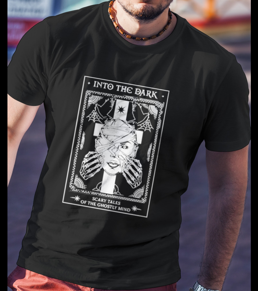 Into The Dark Tarot Scary Tales Of The Ghostly Mind Cross Skeleton Wrappings Webs T-Shirt
