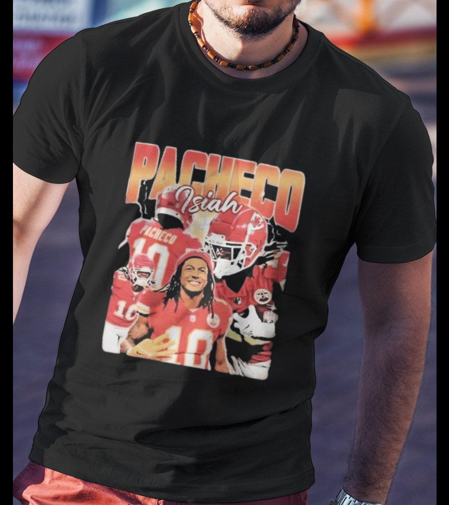 Pacheco Isiah Number 10 Red Football Jersey T-Shirt