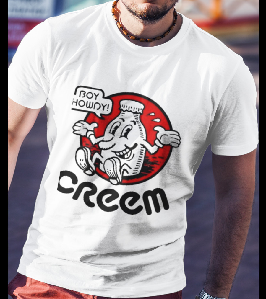 Boy Howdy Creem Vintage Bottle Character With Red Circle T-Shirt