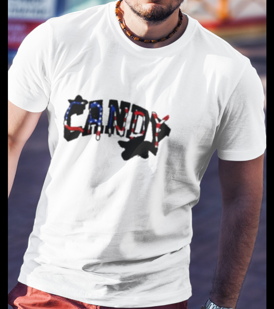 Candy Flipping America Patriotic Red Blue Shadows T-Shirt