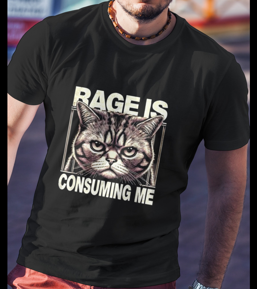 Rage Is Consuming Me Angry Cat Meme T-Shirt