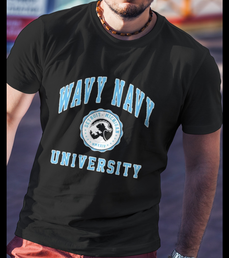 Wavy Navy University Detroit Michigan MMXXIV T-Shirt