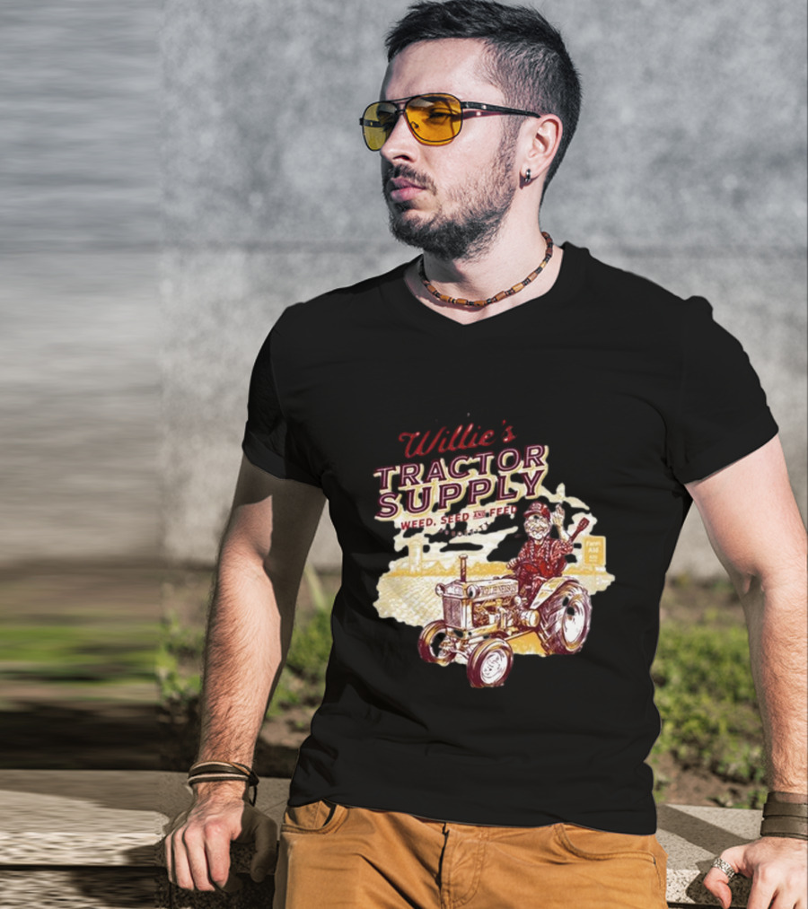 Willie Nelson Willie's Tractor Supply Weed Seed Feed Farm Aid T-Shirt