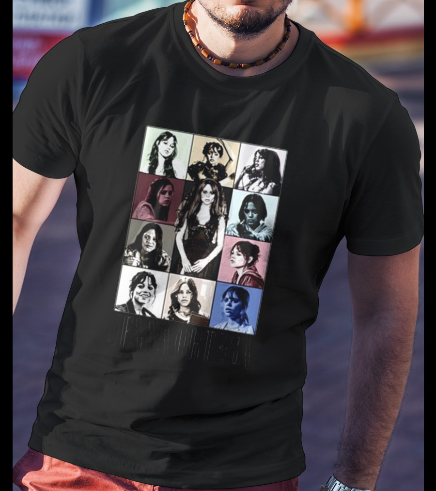 Fuzeprint Jenna Ortega Nine Eras Collage T-Shirt