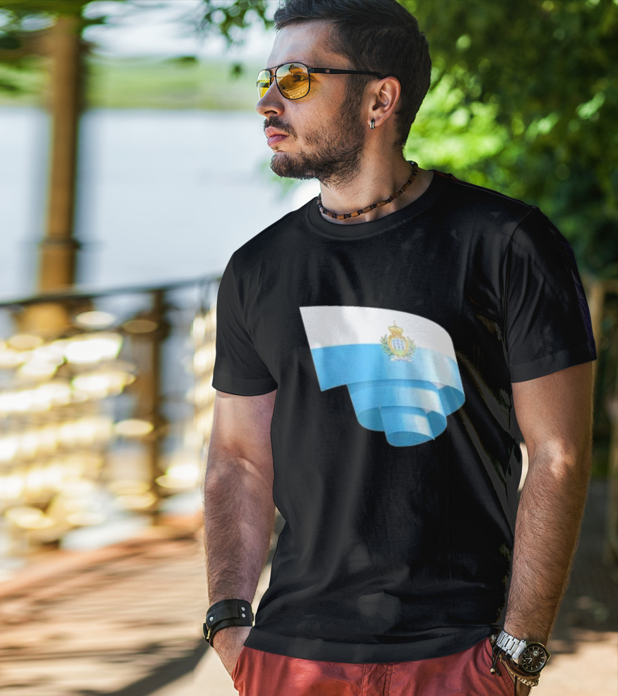 Krause San Marino Flag Sammarinese Day Football Emblem T-Shirt