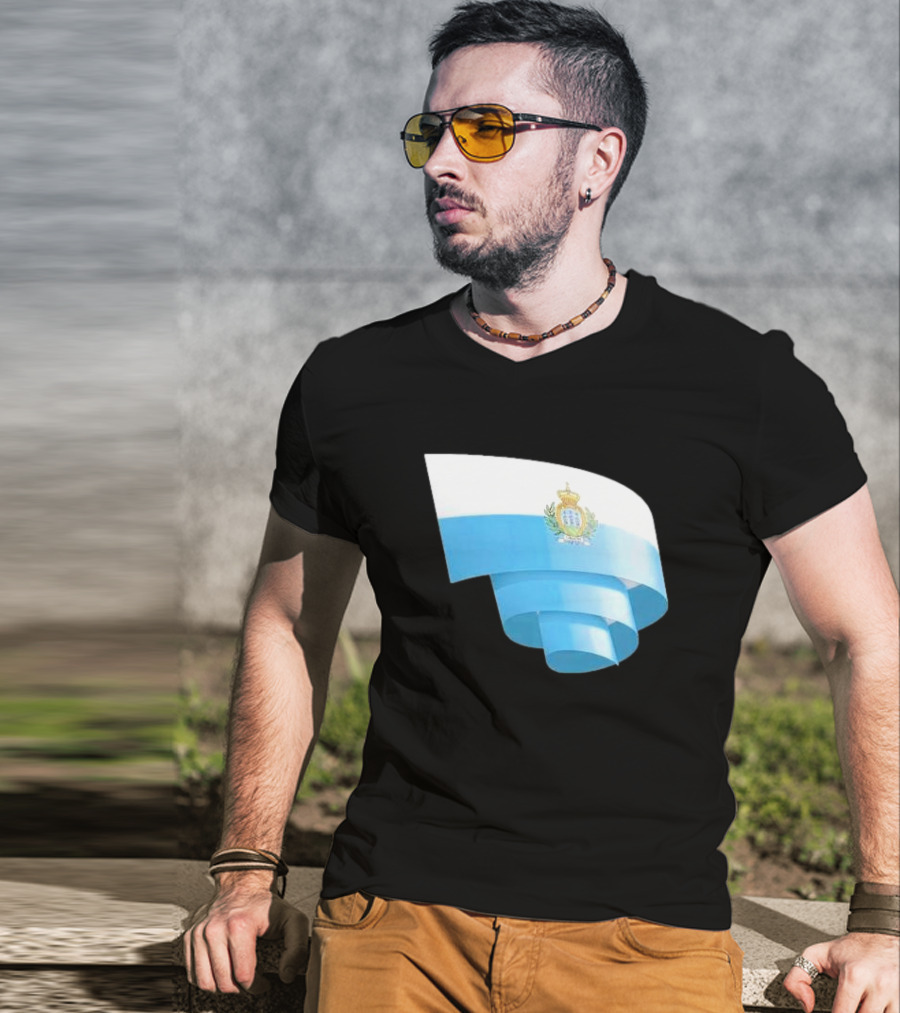 Krause San Marino Flag Sammarinese Day Football Emblem T-Shirt