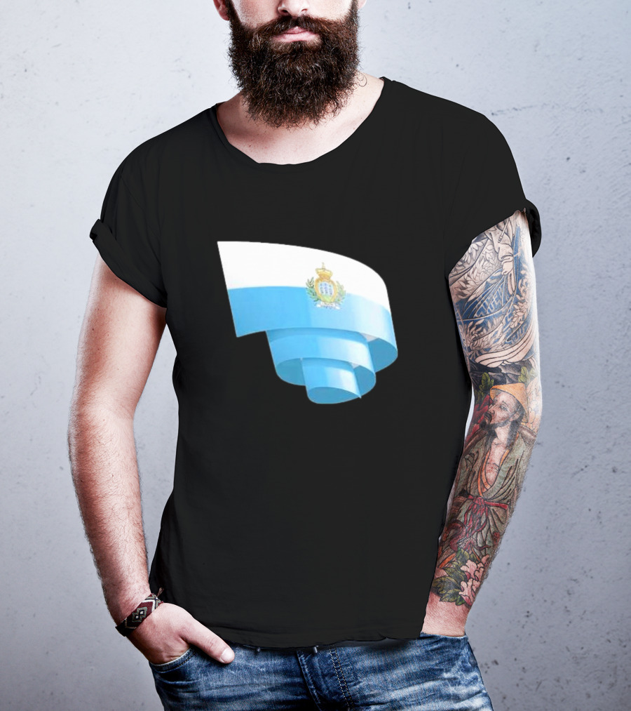 Krause San Marino Flag Sammarinese Day Football Emblem T-Shirt