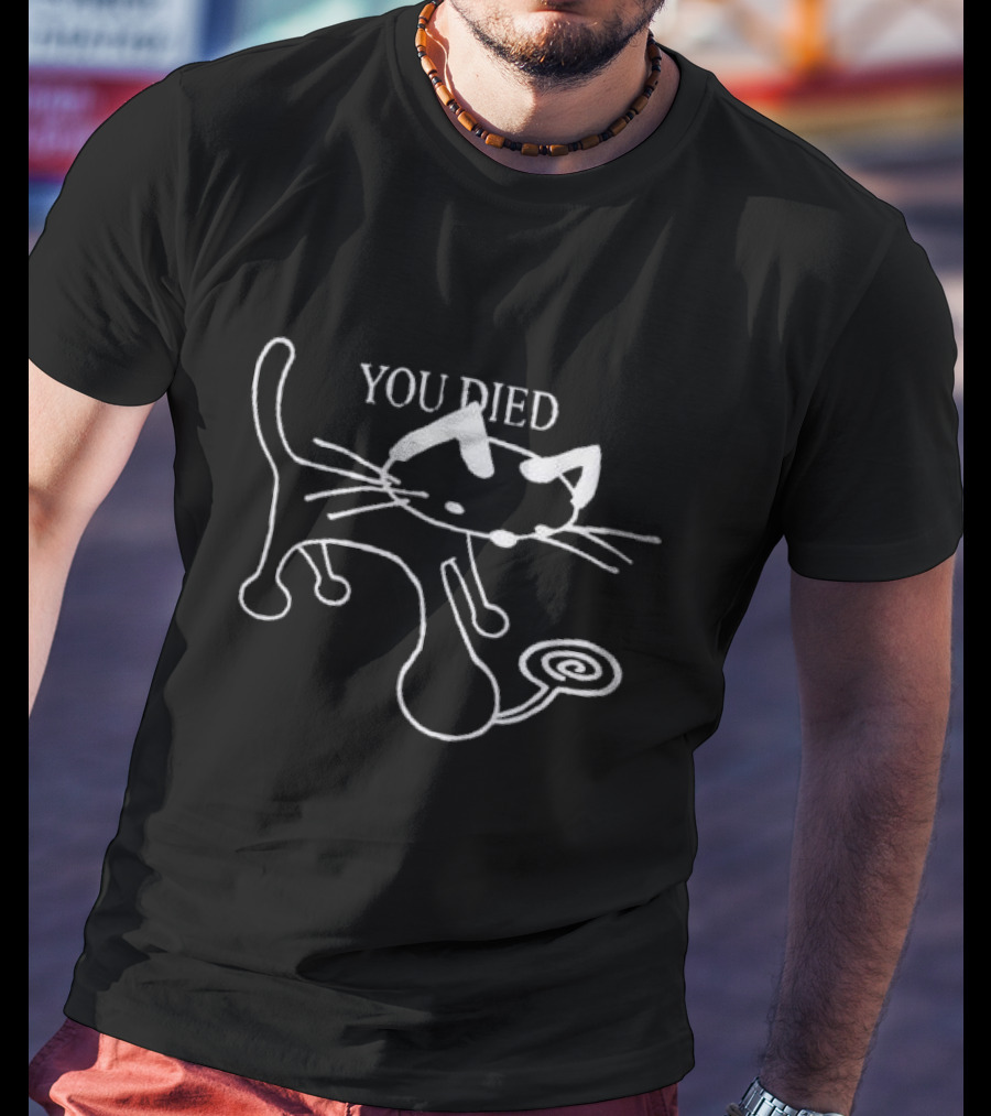 Pixlotl Cat You Died Spiraled Feline T-Shirt