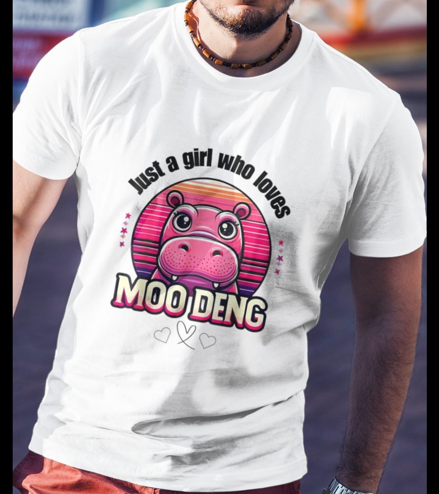 Just A Girl Who Loves Moo Deng Cute Hippo T-Shirt