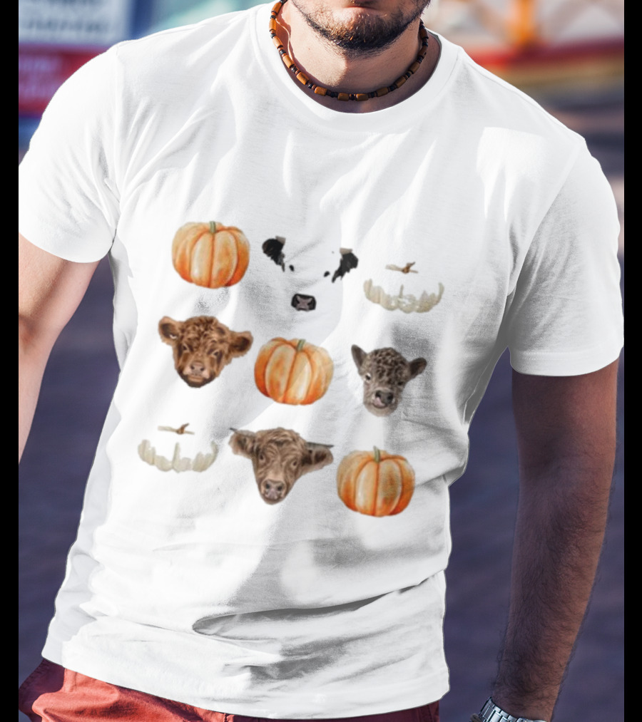Katie Van Slyke Mini Cows Pumpkins Arrangement T-Shirt