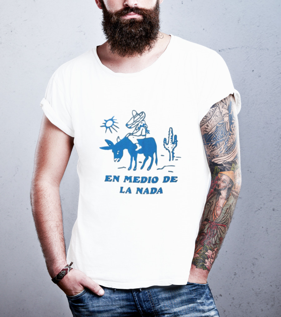 En Medio De La Nada Donkey Rider Cactus Desert Scene T-Shirt