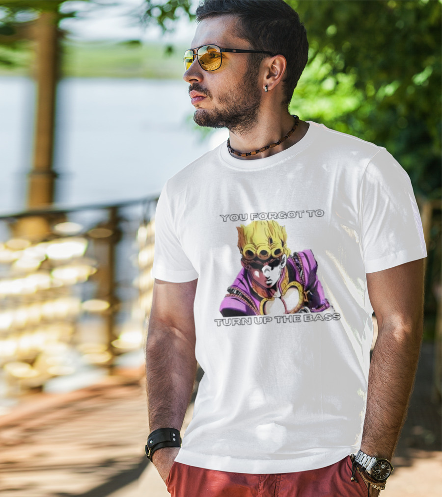 Giorno Giovanna You Forgot To Turn Up The Bass JoJo's Bizarre Adventure Anime Character Vibrant Purple T-Shirt
