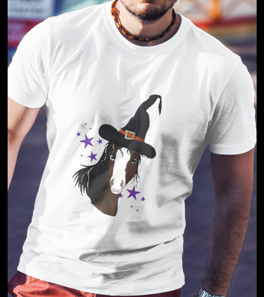 Katie Van Slyke Mini Witch Horse With Stars T-Shirt