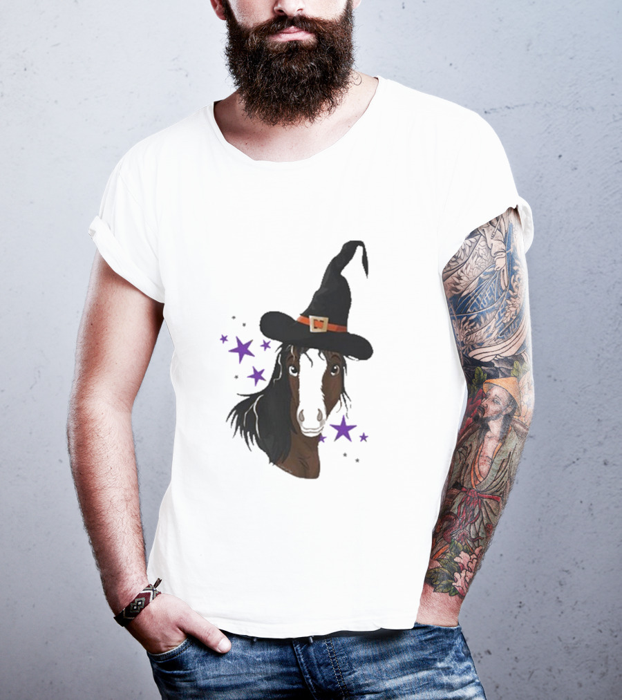 Katie Van Slyke Mini Witch Horse With Stars T-Shirt