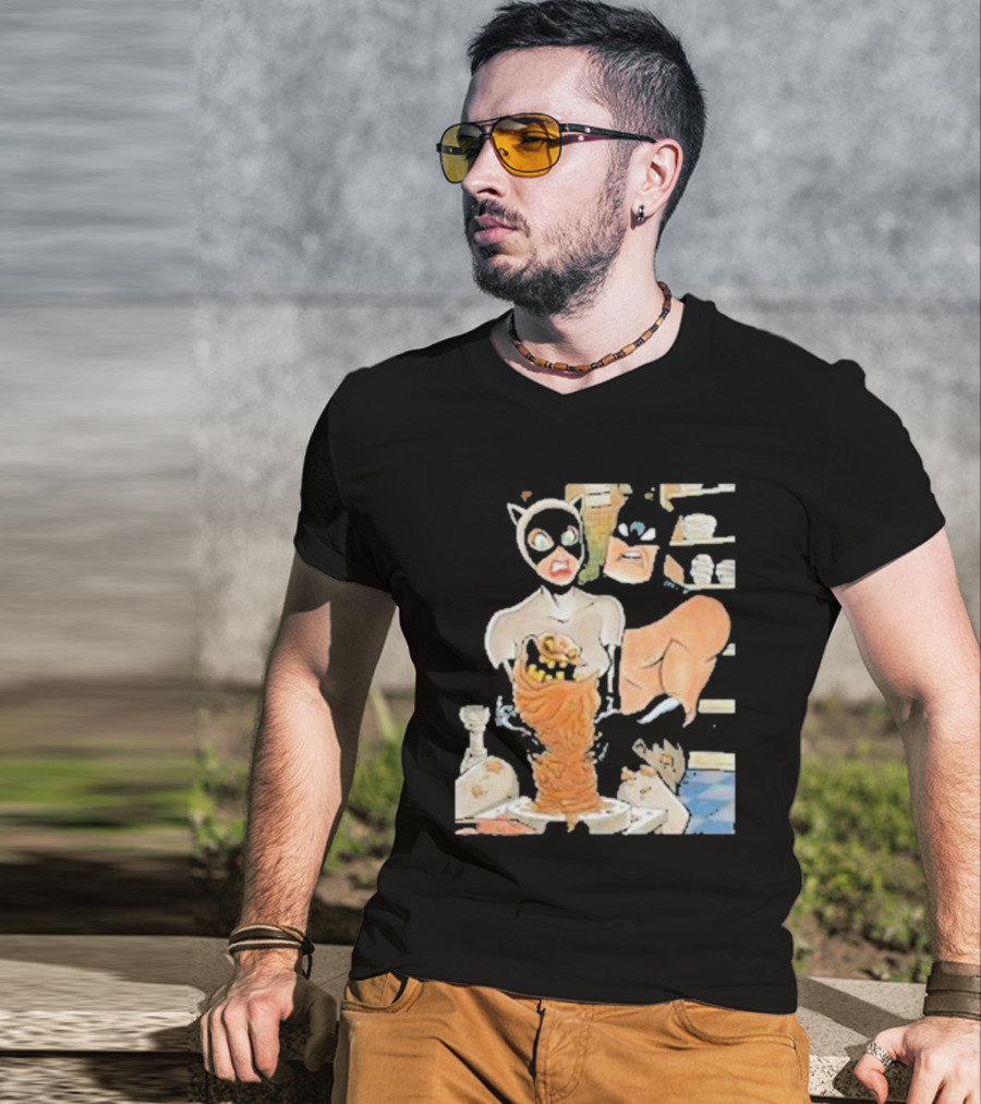 Clayface And Catwoman With Batman In Pottery Scene T-Shirt