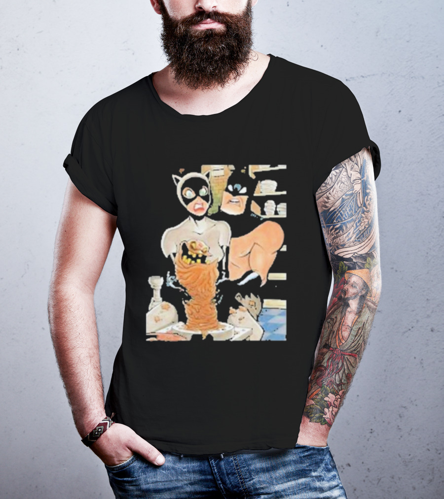 Clayface And Catwoman With Batman In Pottery Scene T-Shirt