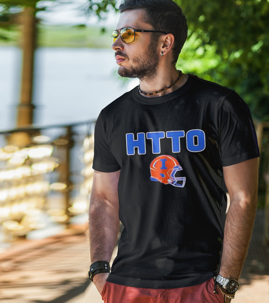 HTTO Illinois Fighting Illini Football Helmet T-Shirt