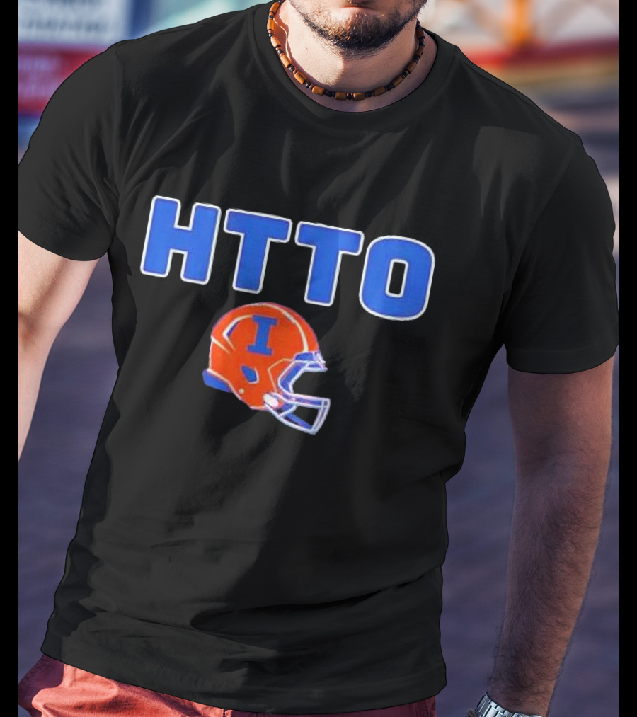 HTTO Illinois Fighting Illini Football Helmet T-Shirt