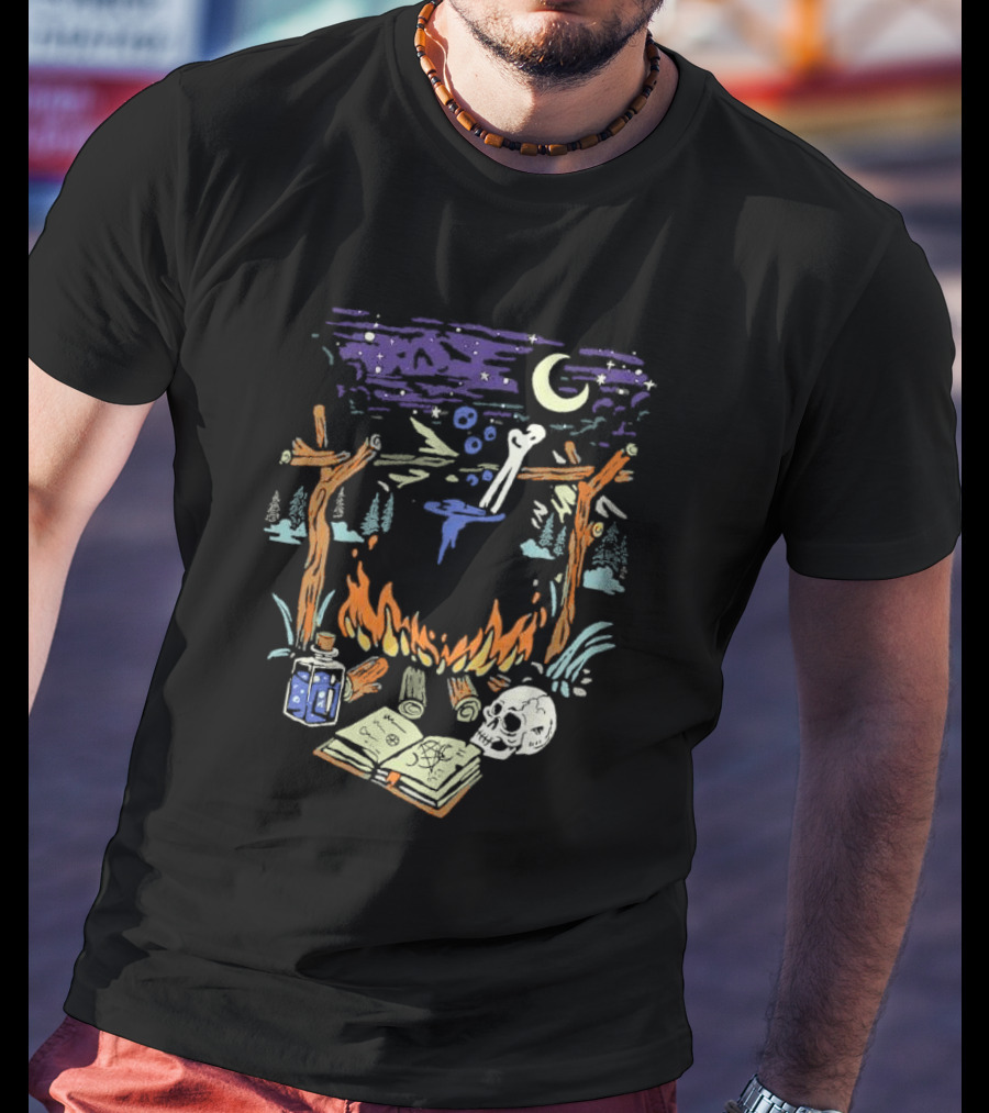 Mystic Brew Intotheam Moonlit Forest Ritual Potion And Skull T-Shirt