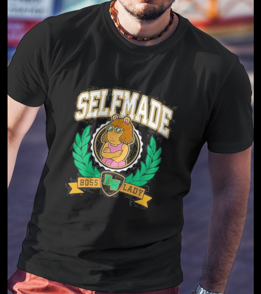 Selfmade Tired D.W. Meme Boss Lady Retroki T-Shirt