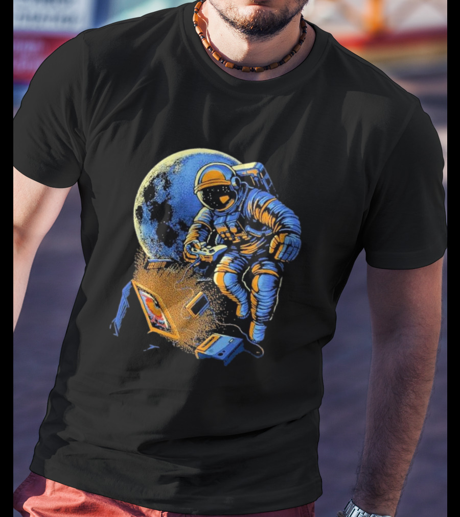 Space Arcade Astronaut Gamer Adventure Intotheam T-Shirt