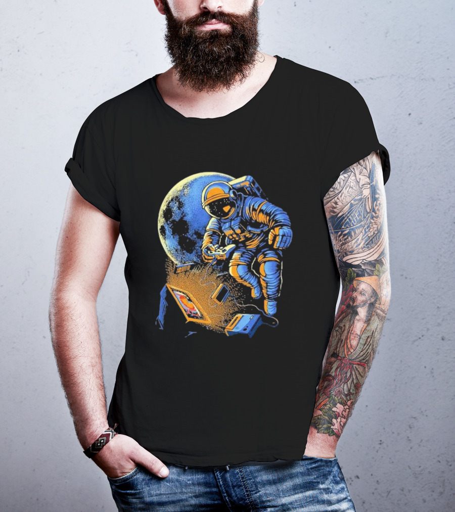 Space Arcade Astronaut Gamer Adventure Intotheam T-Shirt