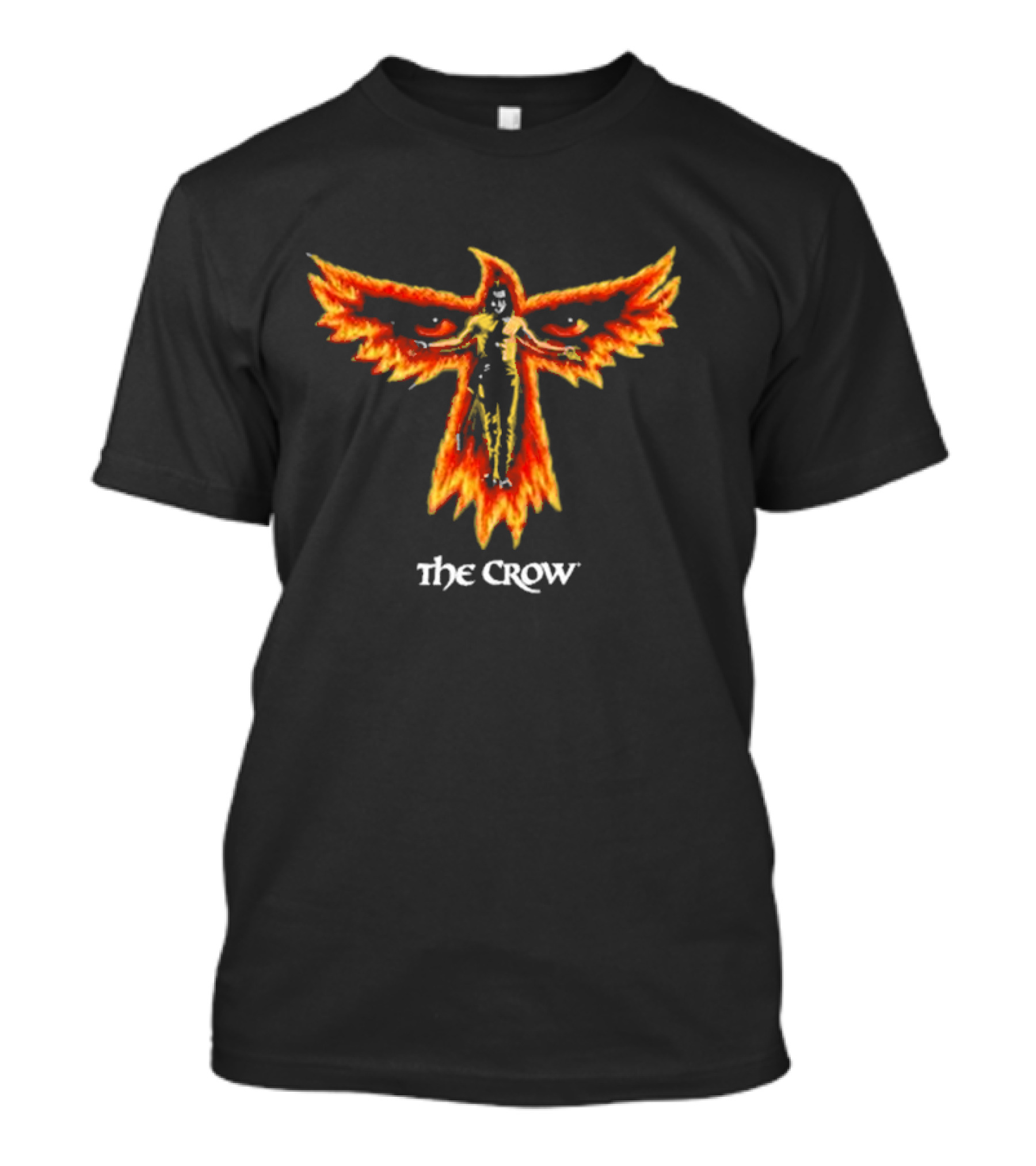 The Crow Firebird Symbol With Gothic Figure T-Shirt