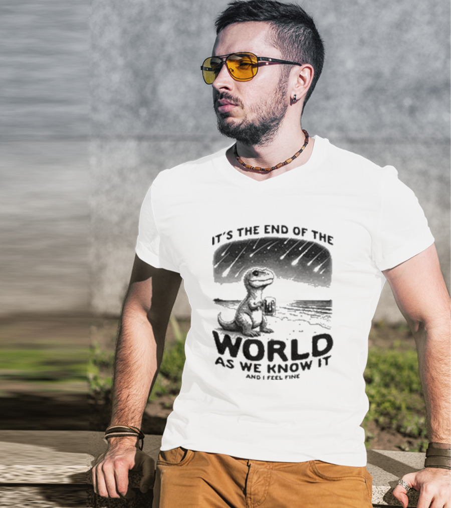 It’s The End Of The World As We Know It And I Feel Fine Dinosaur Meteor Shower T-Shirt