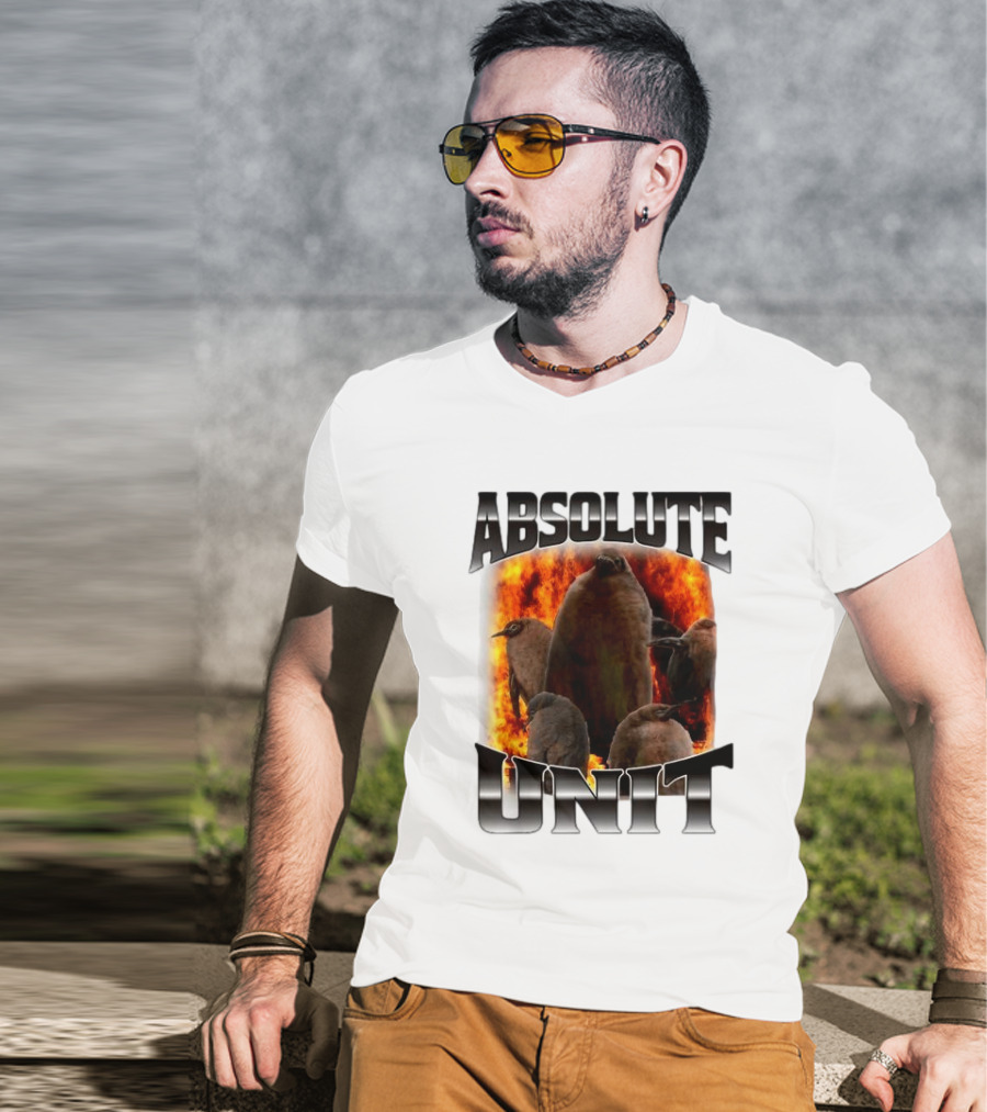 Absolute Unit Penguin Fire Bootleg Rap T-Shirt