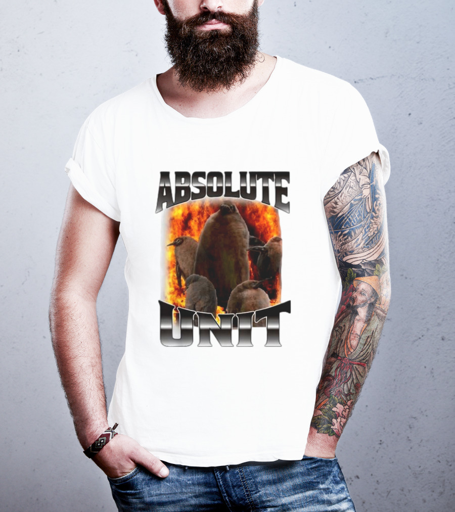 Absolute Unit Penguin Fire Bootleg Rap T-Shirt