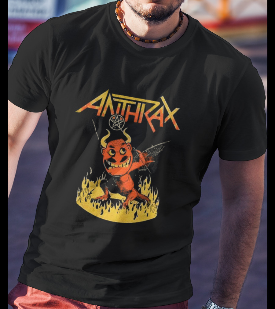 Anthrax Devil With Guitar In Flames T-Shirt