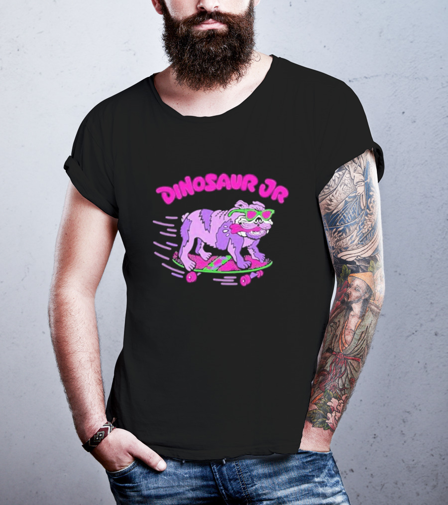 Dinosaur Jr Skateboard Bulldog Neon T-Shirt