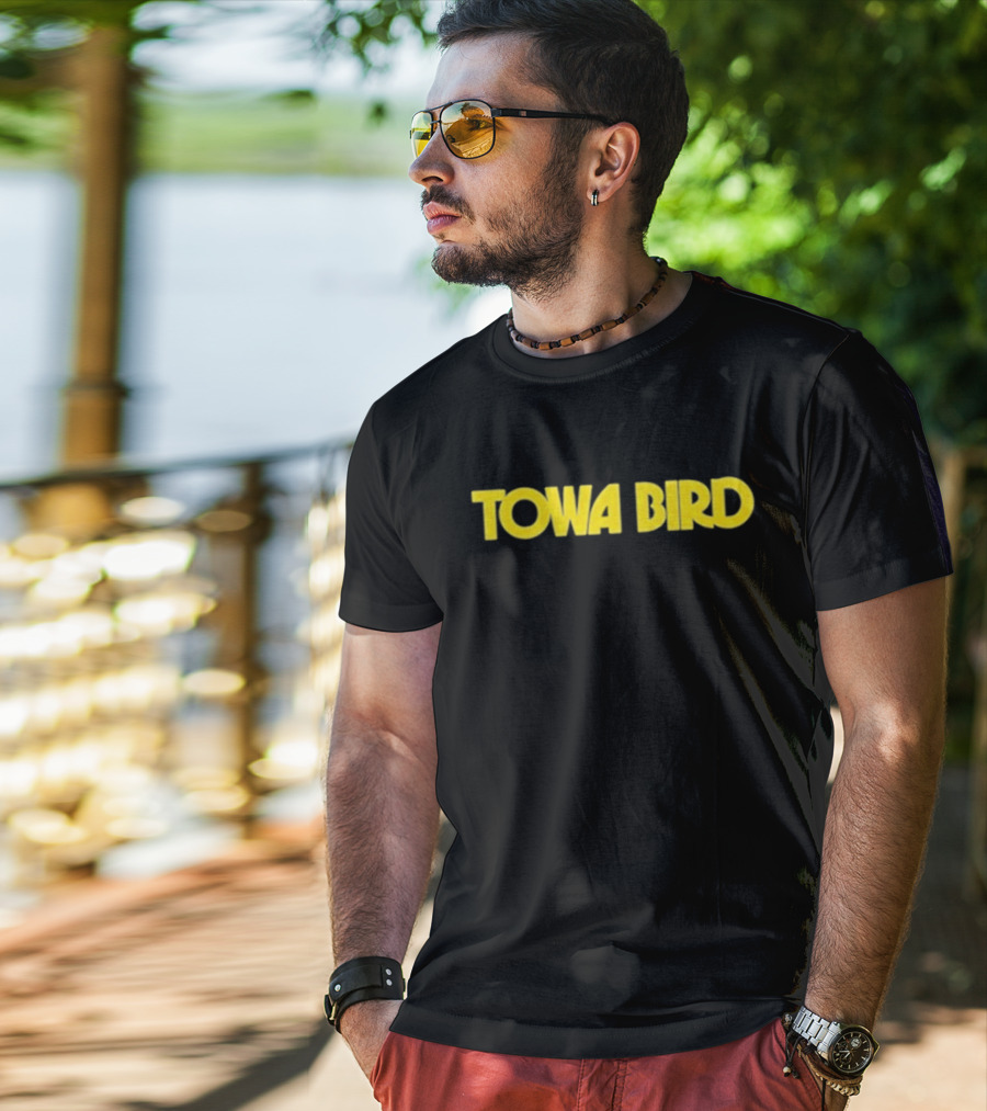 Towa Bird Yellow Text Logo T-Shirt