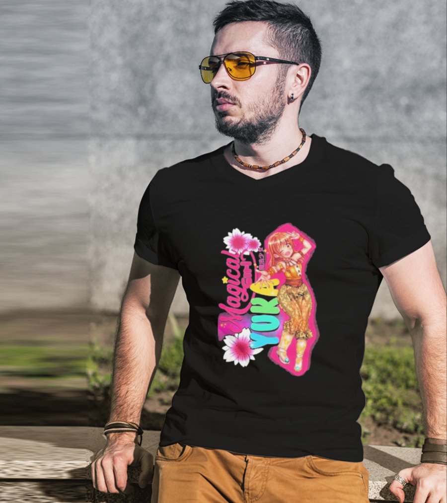 Magical Girl Yuka Sakazaki Vibrant Floral T-Shirt