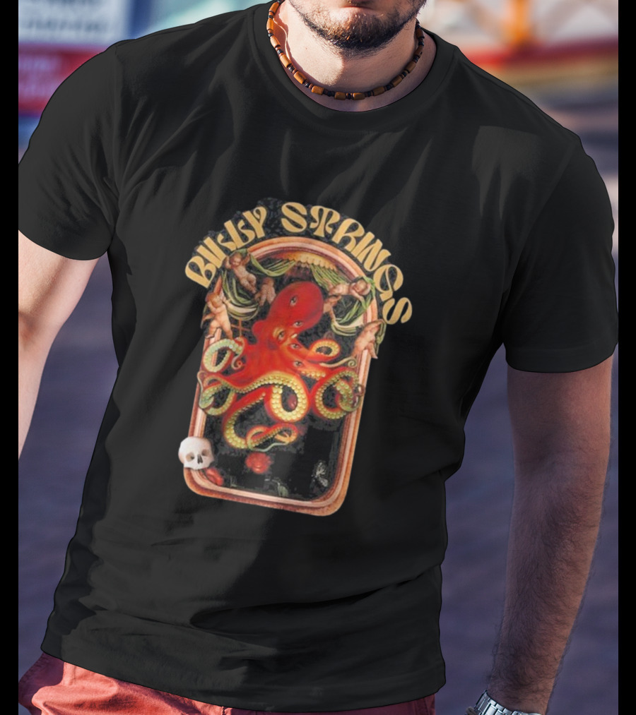 Billy Strings Octopus Psychedelic Skull Cherubs T-Shirt