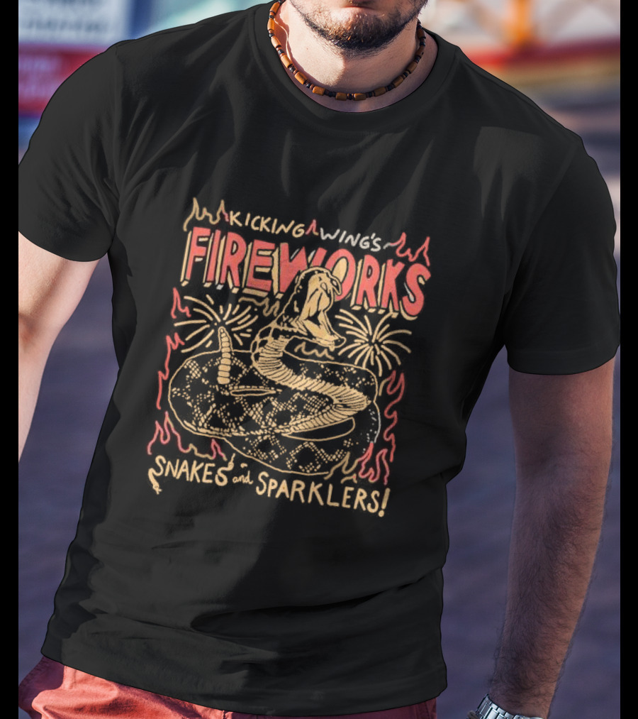 Kicking Wing's Fireworks - Snakes And Sparklers Explosion T-Shirt
