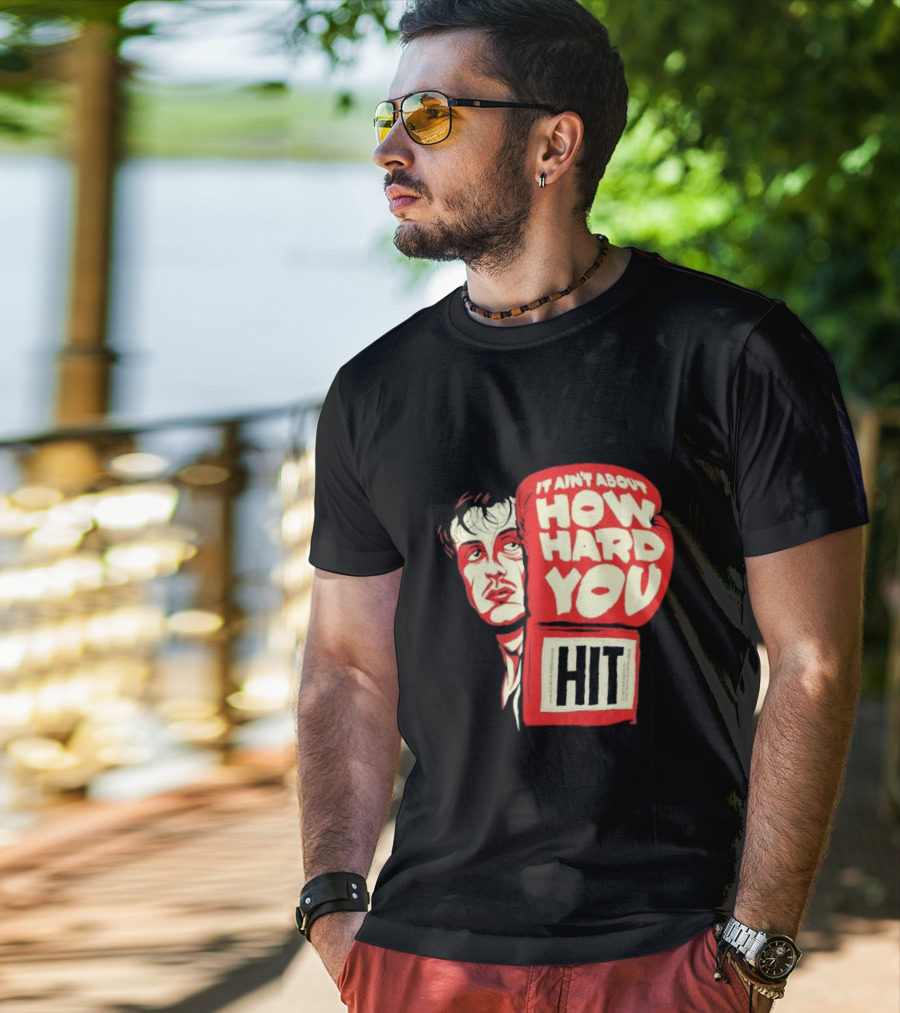 Rocky Balboa It Ain’t About How Hard You Hit Boxing Glove T-Shirt
