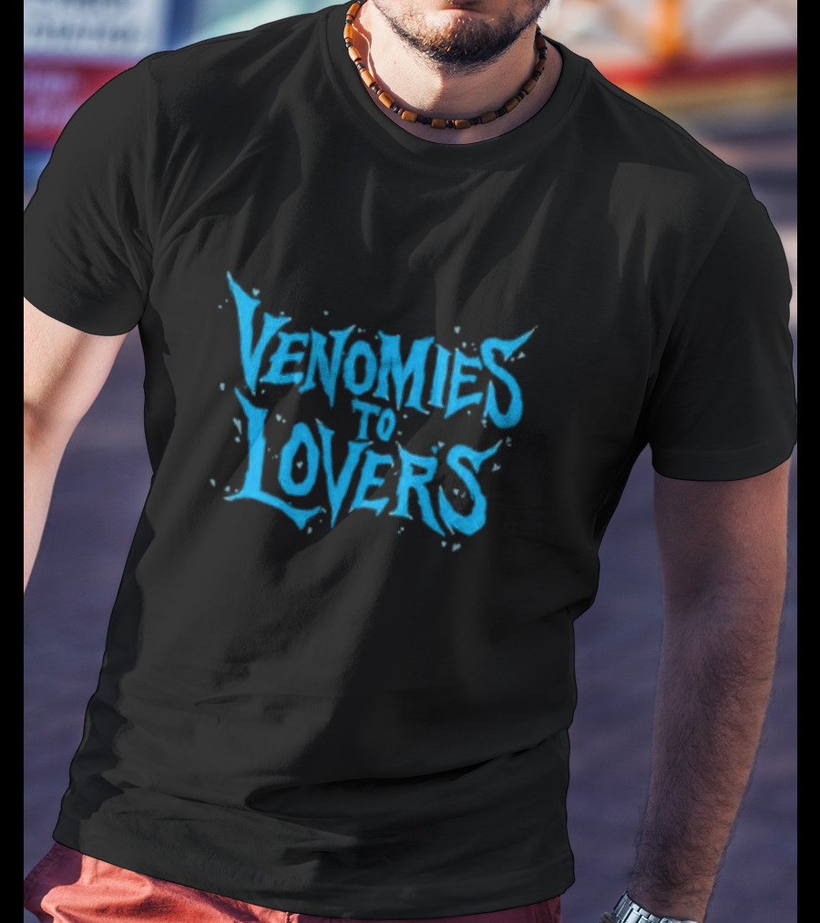 Venomies To Lovers Super Yaki Text Blue T-Shirt