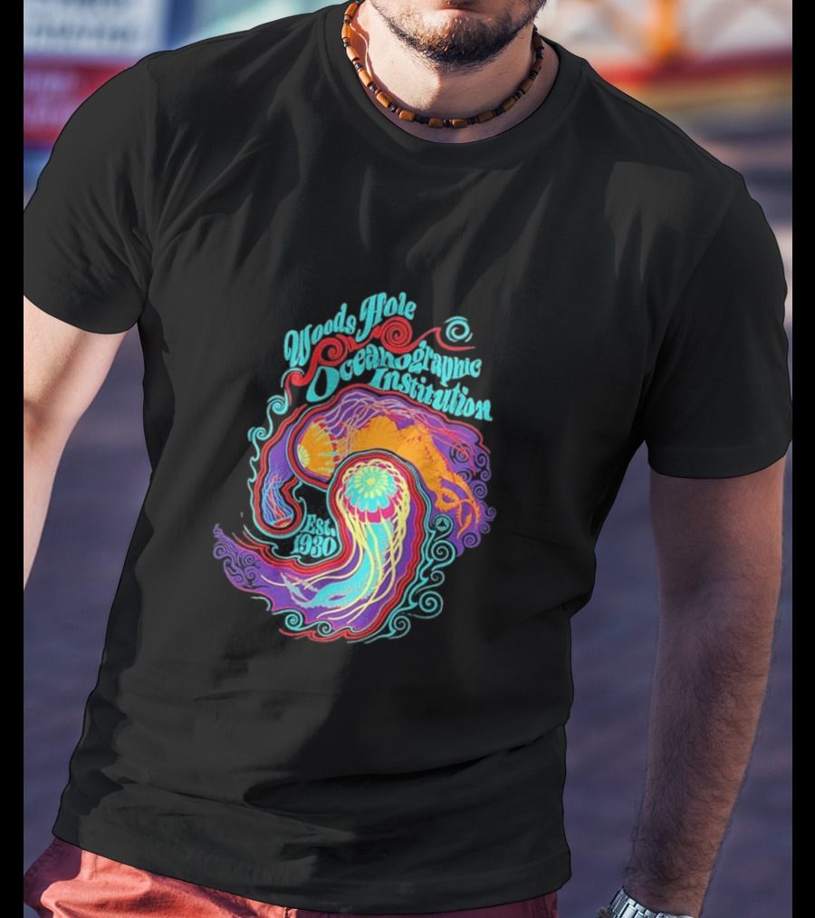 Woods Hole Oceanographic Institution Est 1930 Psychedelic Marine Swirl T-Shirt