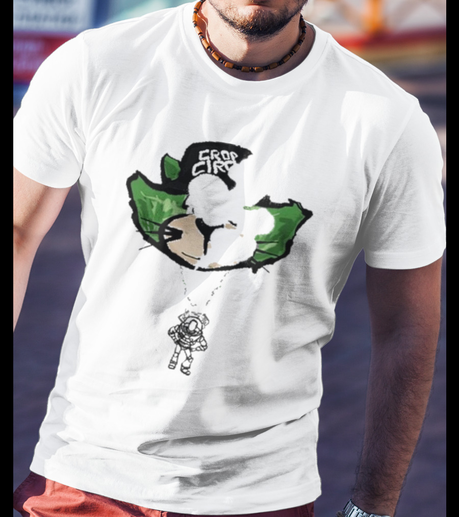 Crop City Astronaut Cat Parachute Puff Print T-Shirt