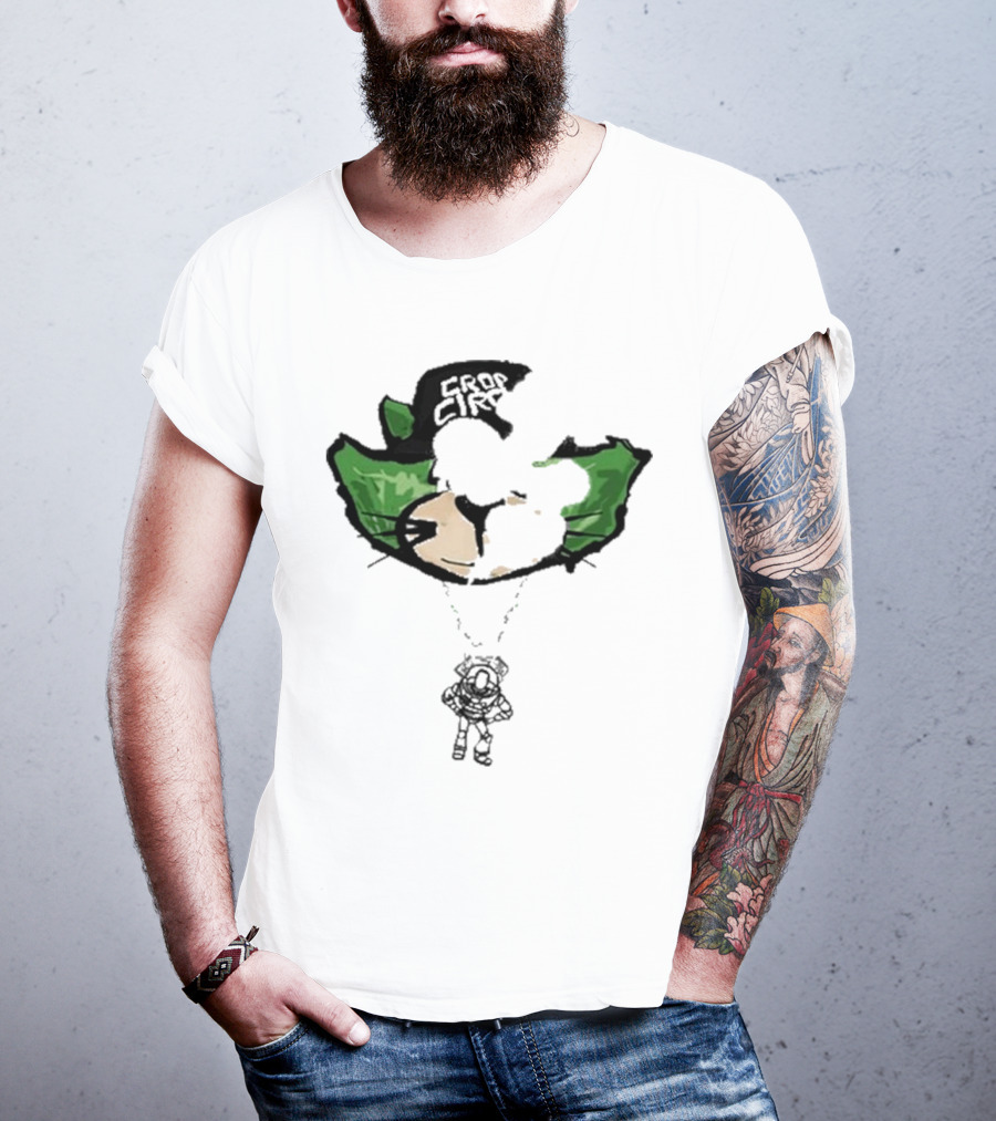 Crop City Astronaut Cat Parachute Puff Print T-Shirt