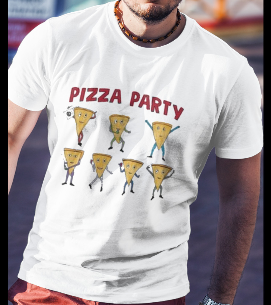 Dave Portnoy Pizza Party Dancing Slice Characters T-Shirt