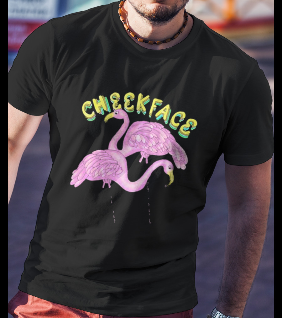 Cheekface Pink Flamingos T-Shirt