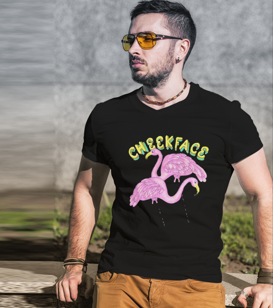 Cheekface Pink Flamingos T-Shirt